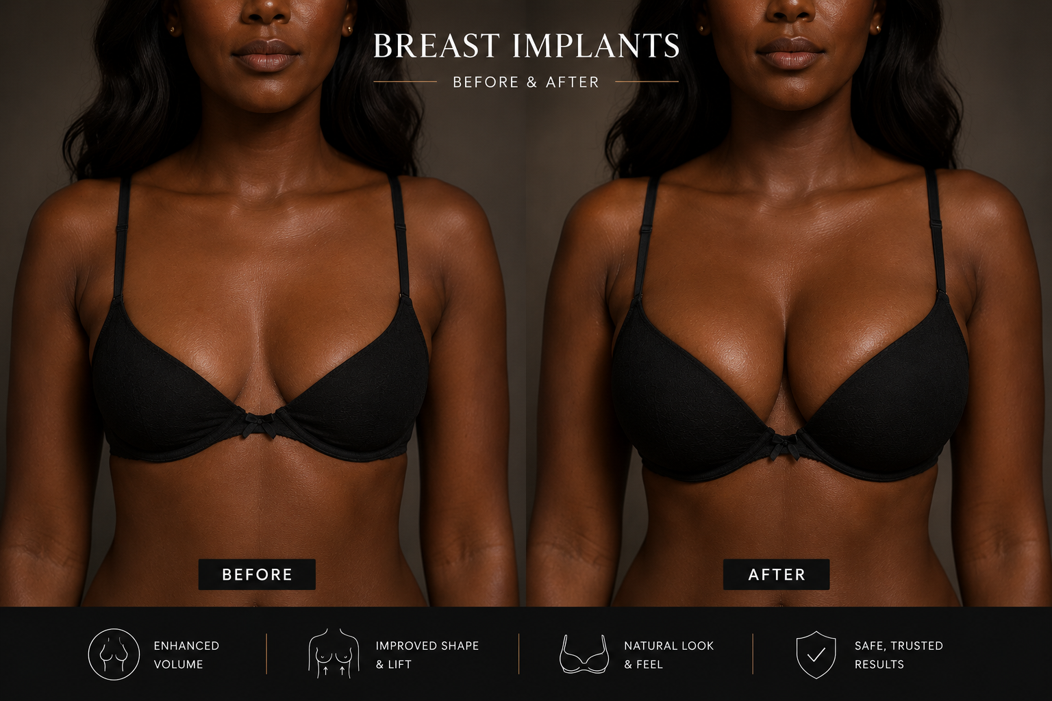 Breast implants before and after results
